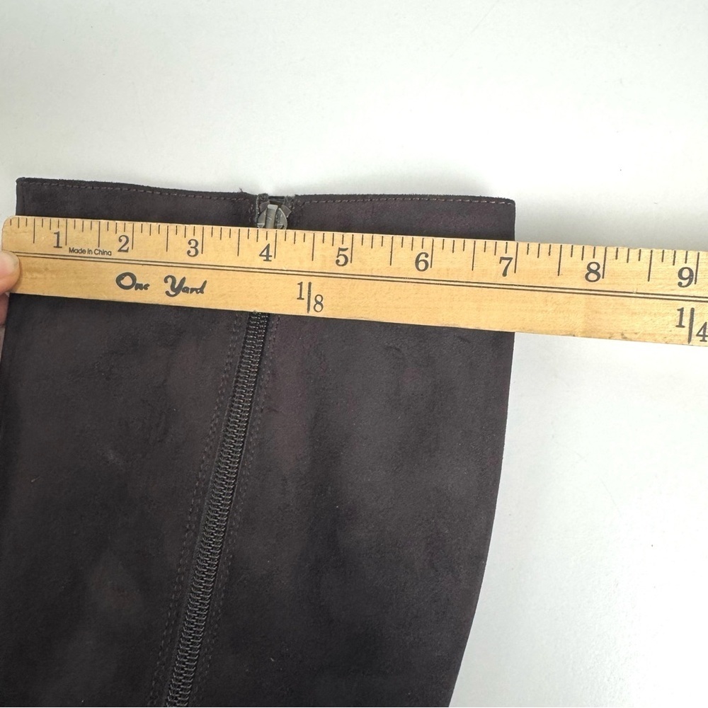 DKNY Salem Boots Dark Brown Witchy Pointed Toe Knee High Chunky Heeled Boots 6.5 - Picture 13 of 13